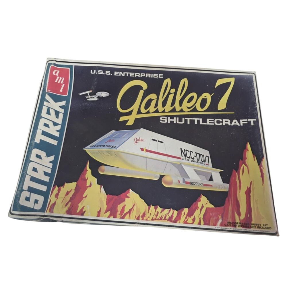vintage U.S.S. Enterprise Galileo 7 Shuttlecraft AMT 1970s No Decals Star Trek